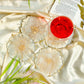 Abstract Handmade Champagne/White Tray With Six Coasters