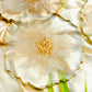 Abstract Handmade Champagne/White Tray With Six Coasters