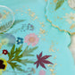The Garden - Real Flowers Handmade Tray Set With 6 Coasters (Blue)