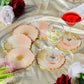 Peach and Pearl white - Handmade Resin Coasters Set Of 6