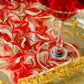 Abstract Handmade Red Tray With Six Coasters
