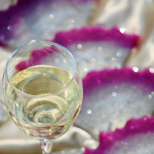 Glittery Beast - Handmade Resin Coasters Set Of 6 (Pink/Silver)