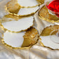 Milky White and Golden - Handmade Resin Coasters Set Of 6