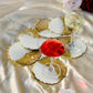 Milky White and Golden - Handmade Resin Coasters Set Of 6