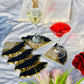 Impact - Handmade Resin Coasters Set Of Six (Black/Gold)