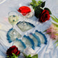 Glittery Beast - Handmade Resin Coasters Set Of 6 (Blue/Silver)