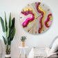 Pink Curves Marble Finish Silent Resin Clock