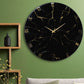 Black Marble Finish Silent Resin Clock