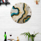 Curvy Green Shiny Marble Finish Wall Clock