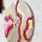 Pink Curves Marble Finish Silent Resin Clock