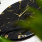 Black Marble Finish Silent Resin Clock