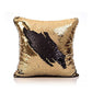 Mermaid Pillow Cover 16 X 16 Inches, Pillow Not Included (Black/Gold)
