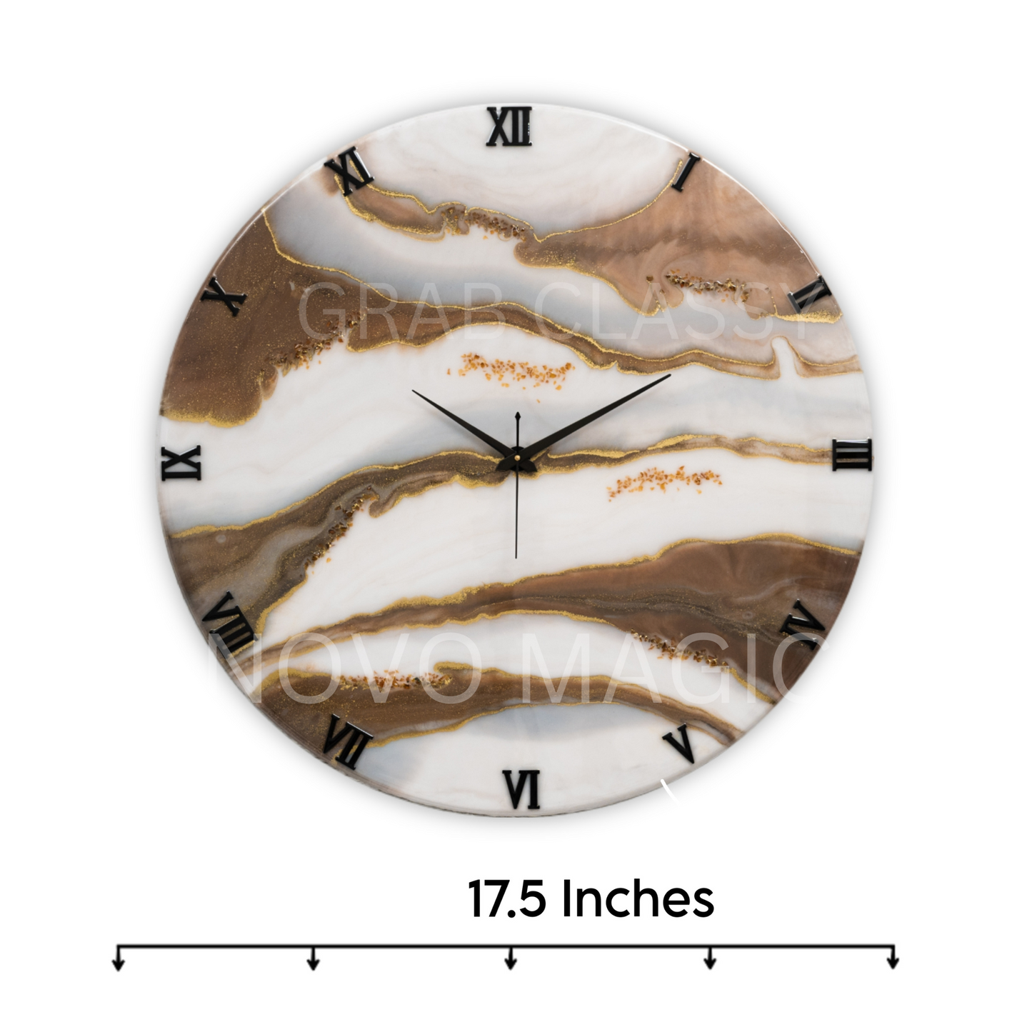 Choco Falls Handmade Resin Clock 17.5 Inches