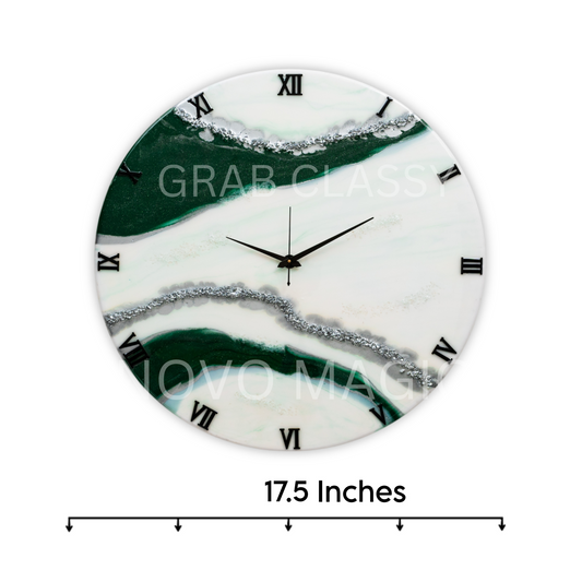 Ivy Handmade Resin Clock 17.5 Inches