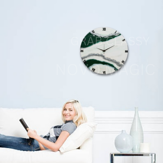 Ivy Handmade Resin Clock 17.5 Inches