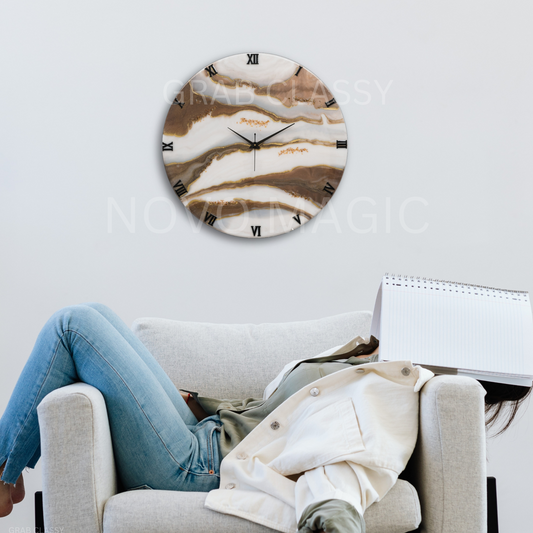 Choco Falls Handmade Resin Clock 17.5 Inches