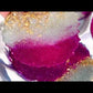 Glittery Beast - Handmade Resin Coasters Set Of 6 (Pink/Silver)